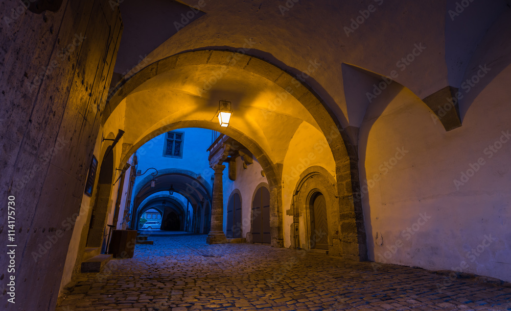 Rothenburg ob der Tauber, picturesque medieval city in Germany,