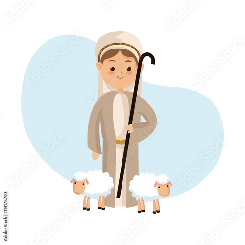 Shepherd icon. Merry Christmas design. Vector graphic