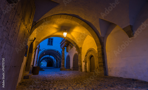 Obraz na płótnie Rothenburg ob der Tauber, picturesque medieval city in Germany, w salonie