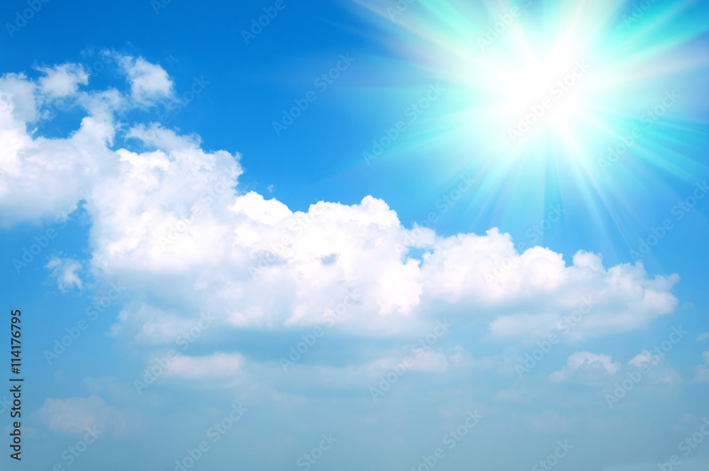 Abstract background of blue sky and clouds