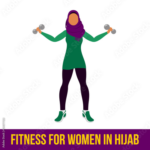 Muslim aerobic icons. Full color