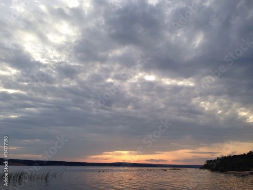 sunset at Volga river, Russia