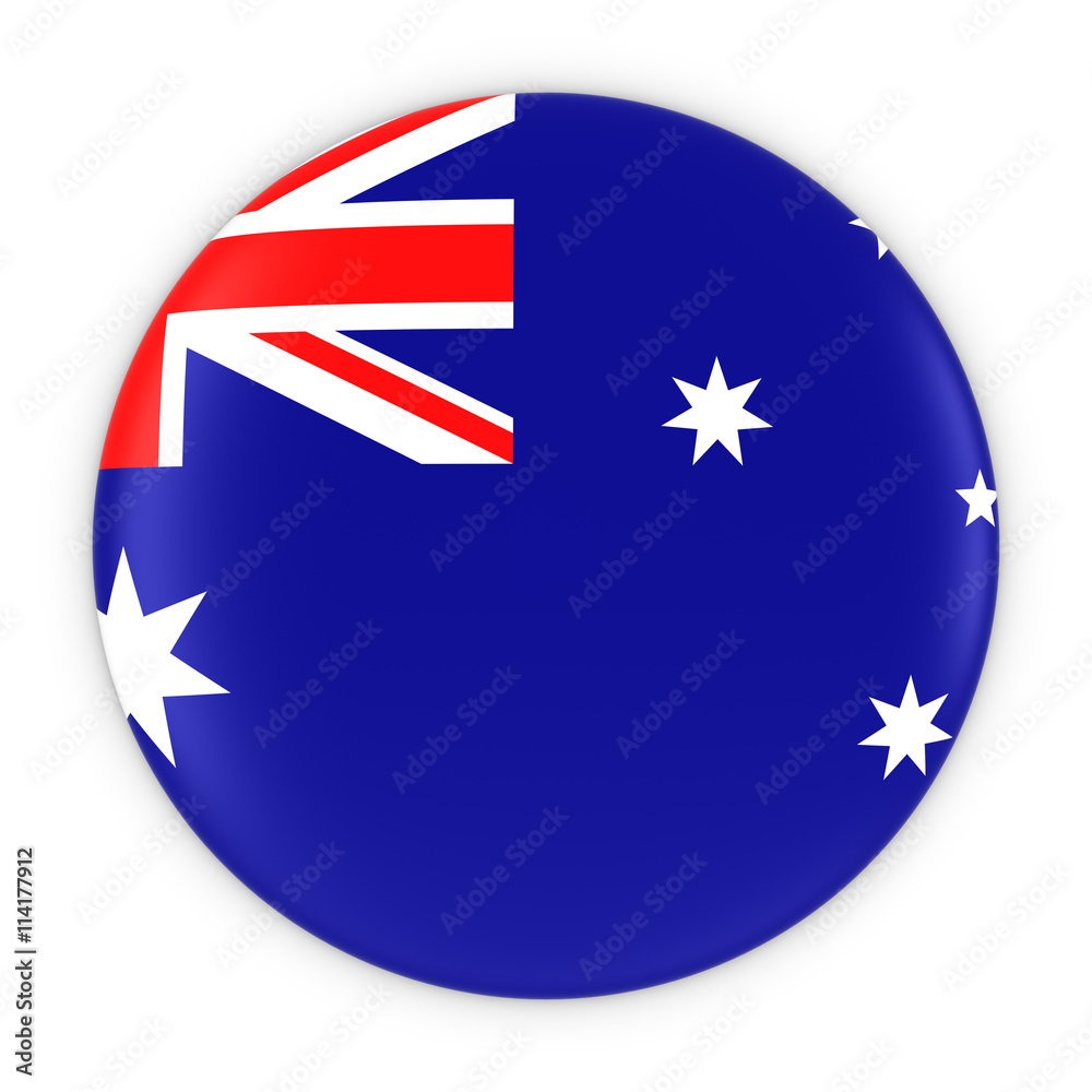 Australian Flag Button - Flag of Australia Badge 3D Illustration Australian Flag Button - Flag of Australia Badge 3D Illustration