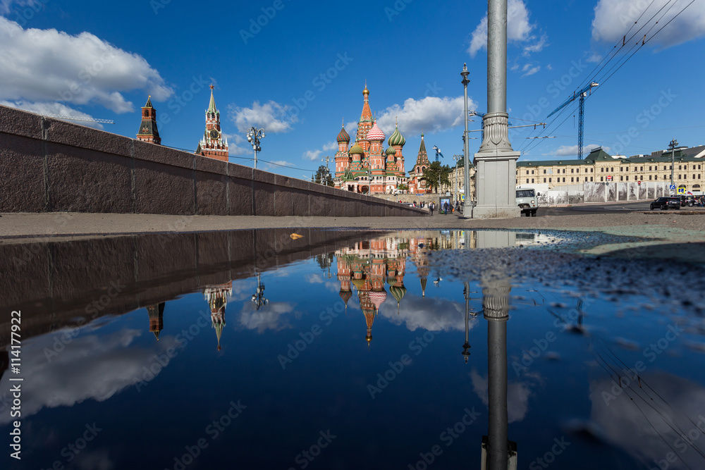 Fototapeta premium Moscow,Russia,Red square,view of St. Basil's Cathedral