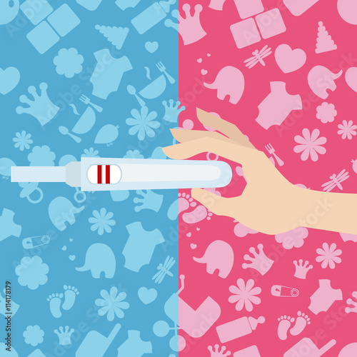 Woman holds a pregnancy test in her hand