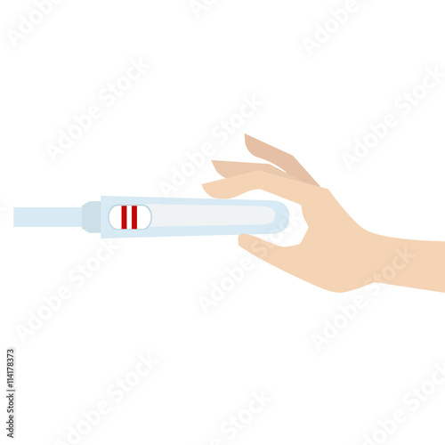 Woman holds a pregnancy test in her hand