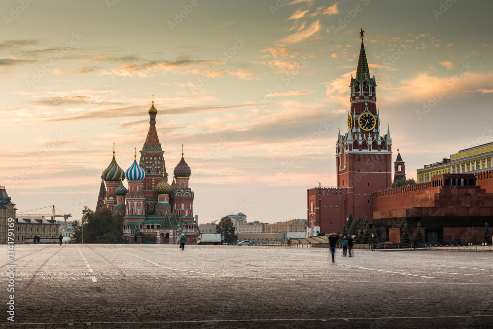Fototapeta premium Moscow,Russia,Red square,view of St. Basil's Cathedral