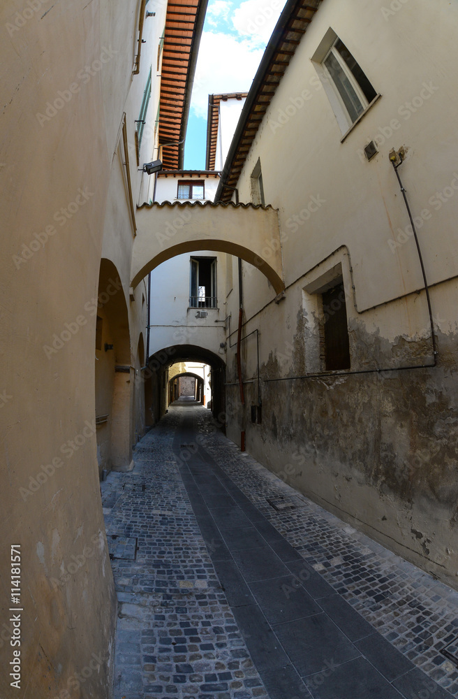 FOLIGNO, ITALY  - A visit with fisheye lens at the beautiful town of Foligno, Umbria, central Italy.
