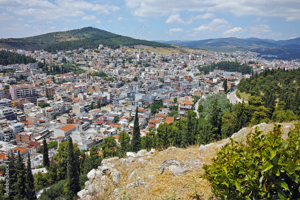 Amazing panorama of Lamia City, Central Greece 