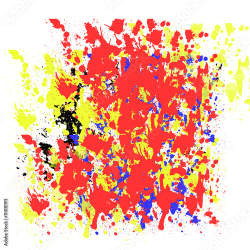 Abstract painted ink and watercolor,color splatter for use in brushes or background for abstract creative work in many kind of pattern isolated on white background