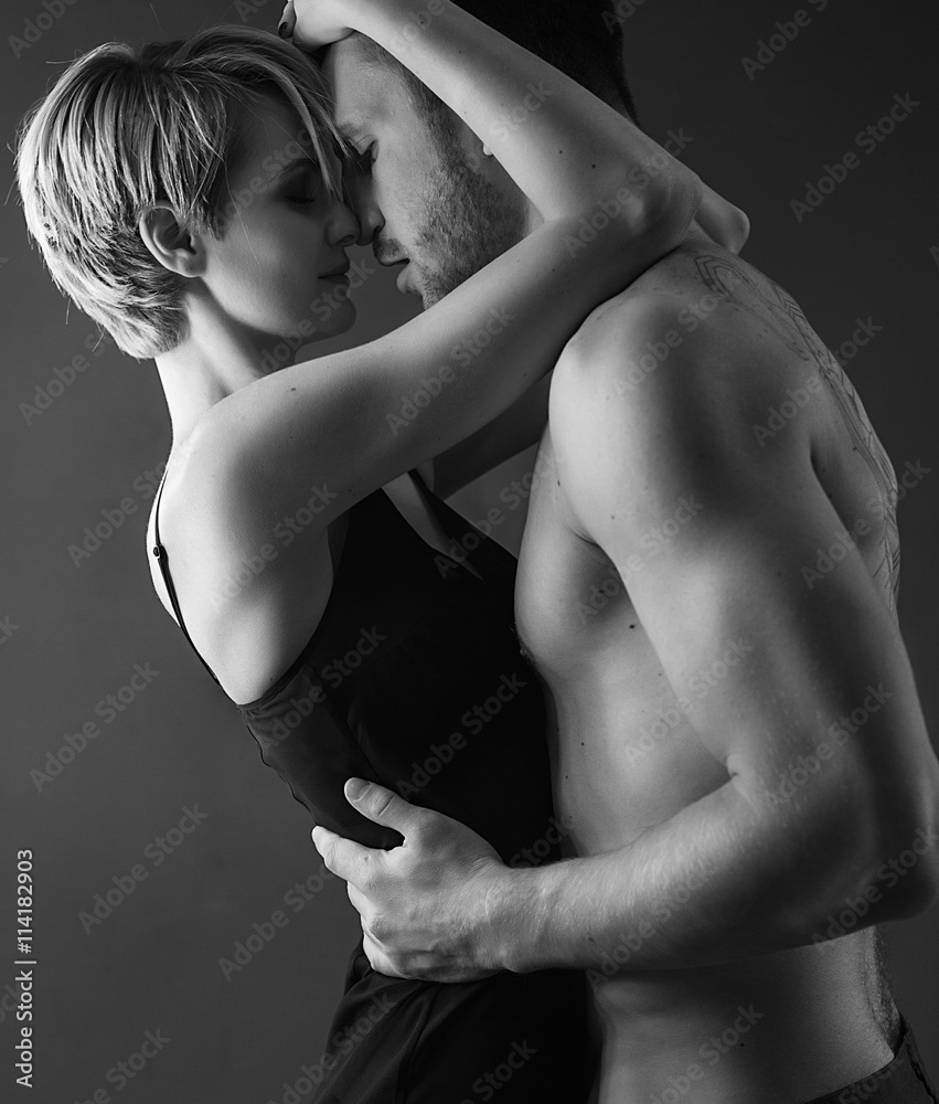 Hot Sexy couple in love close to each other. Erotic pose. Kissin Stock  Photo | Adobe Stock