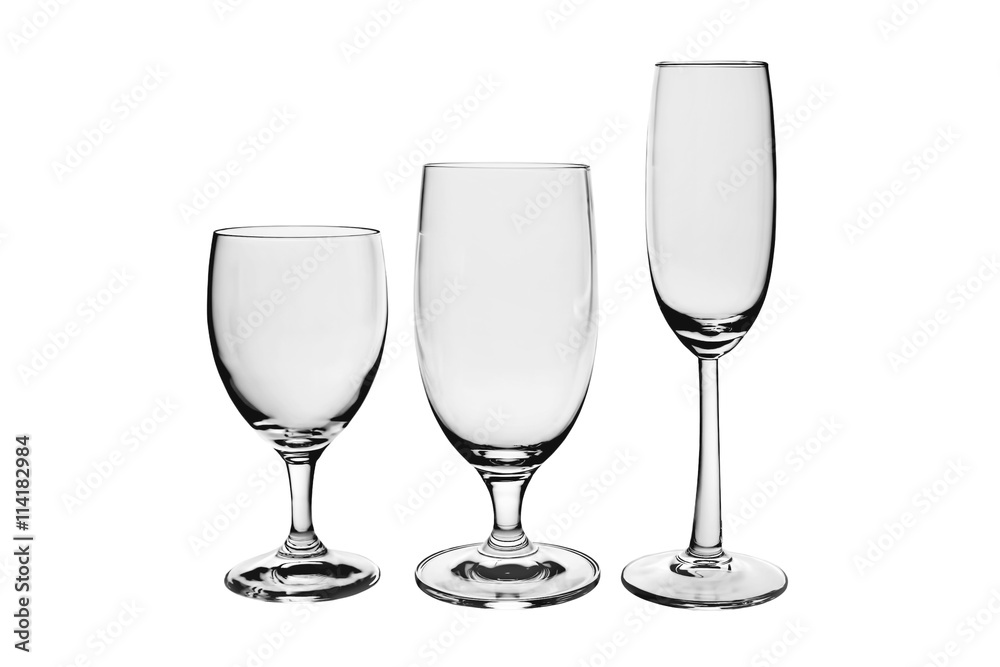Three empty glasses