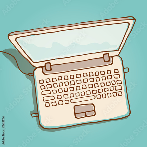 Sketch of laptop. Top view