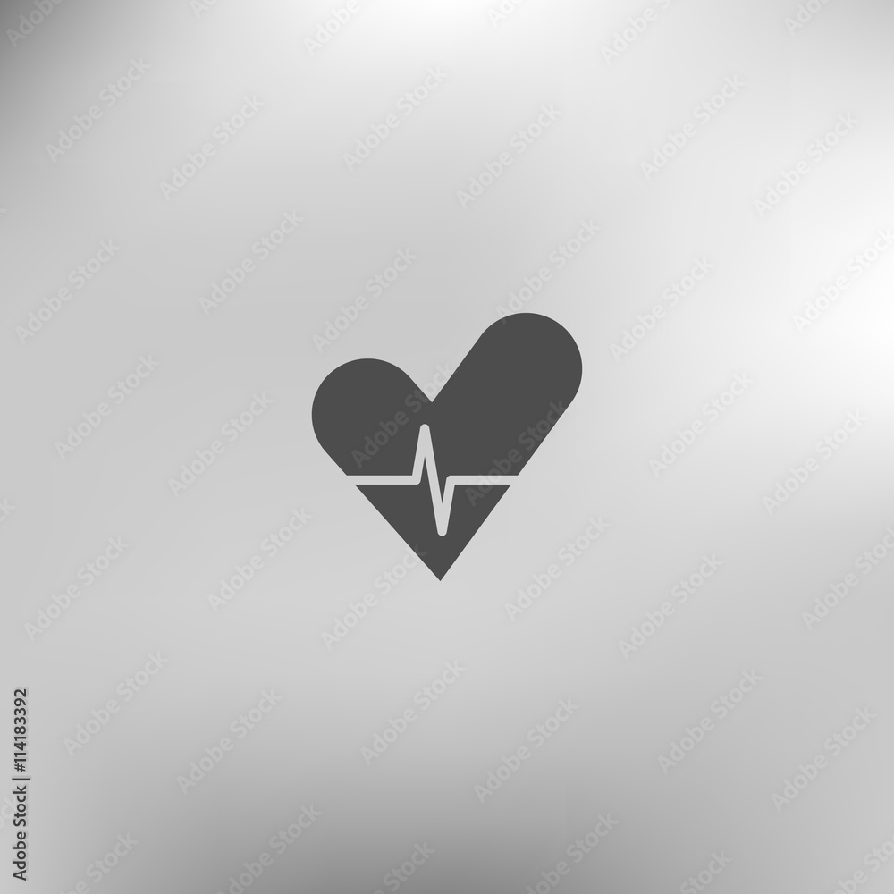The heart and cardiogram icon