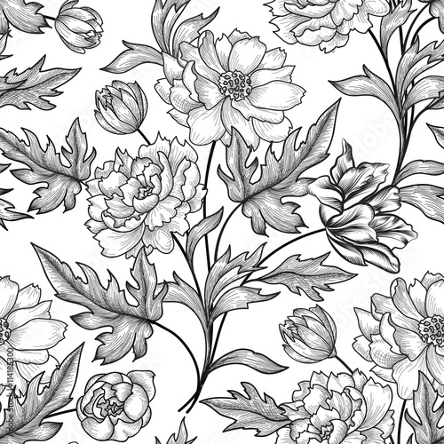 Floral seamless pattern Flower background Floral seamless texture