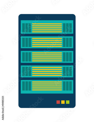 Data center icon. Web hosting design. Vector graphic