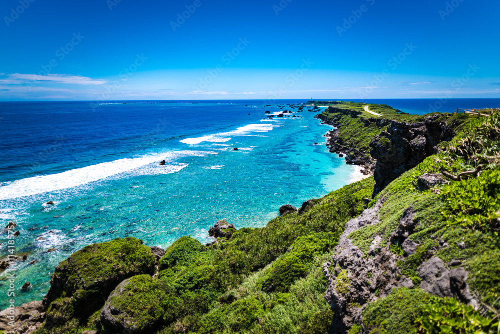 Sea, coast, shore, landscape, seascape. Okinawa, Japan, Asia.
