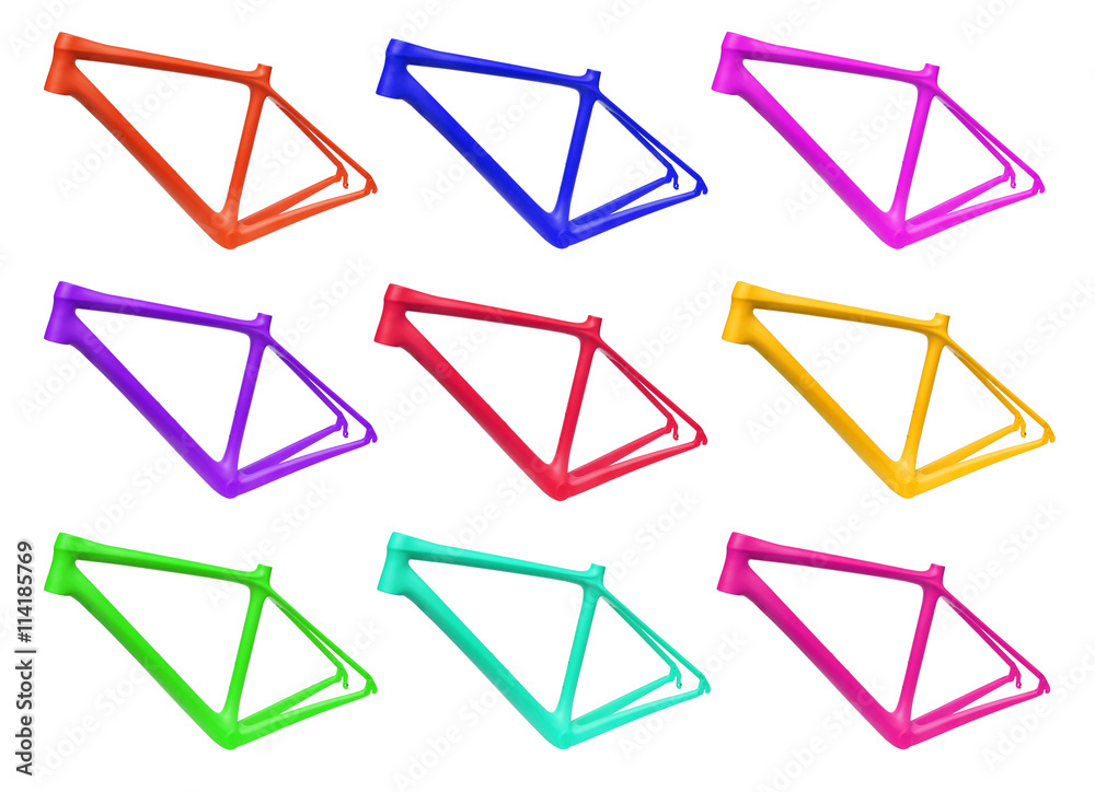Colorful bicycle frames isolated Colorful bicycle frames isolated