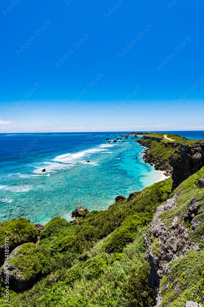 Sea, coast, shore, landscape, seascape. Okinawa, Japan, Asia.