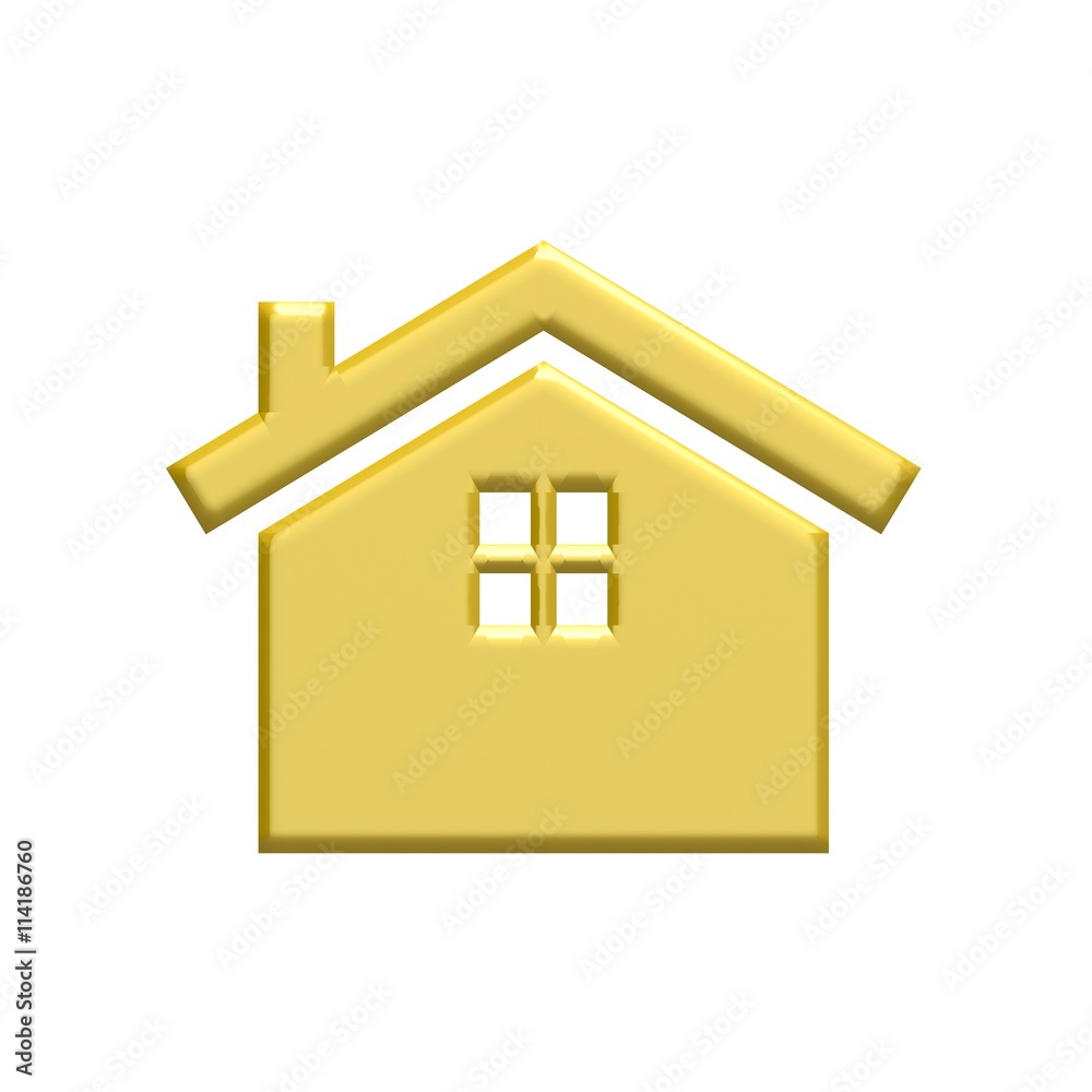 Red house logo. 3D rendering illustration Red house logo. 3D rendering illustration
