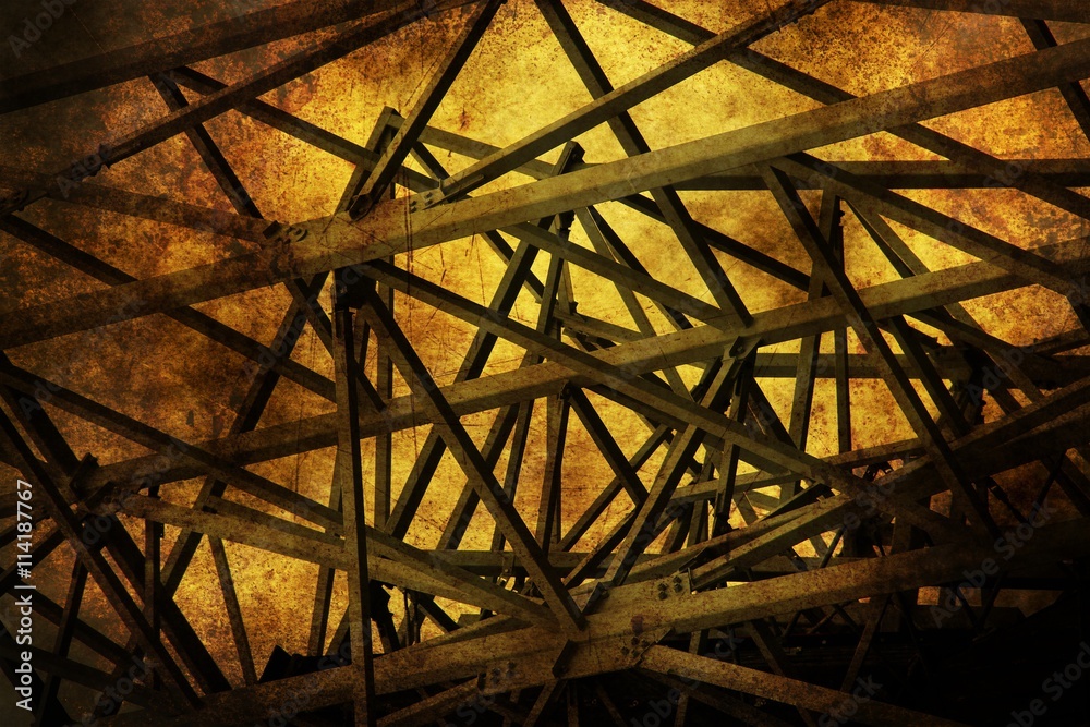 Fototapeta premium Construction joints on grunge background