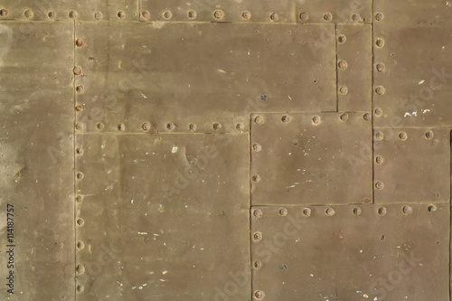 Background of metal sheets with rivets