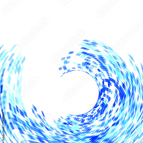 Blue swirl wavy water vector illustration