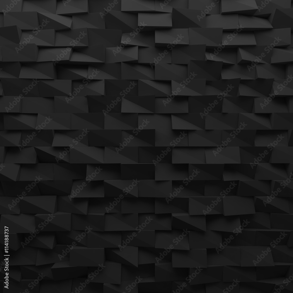 Obraz premium Black abstract squares backdrop. Geometric polygons