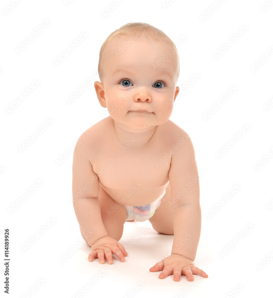 Infant child baby toddler sitting crawling happy smiling in diap Infant child baby toddler sitting crawling happy smiling in diap