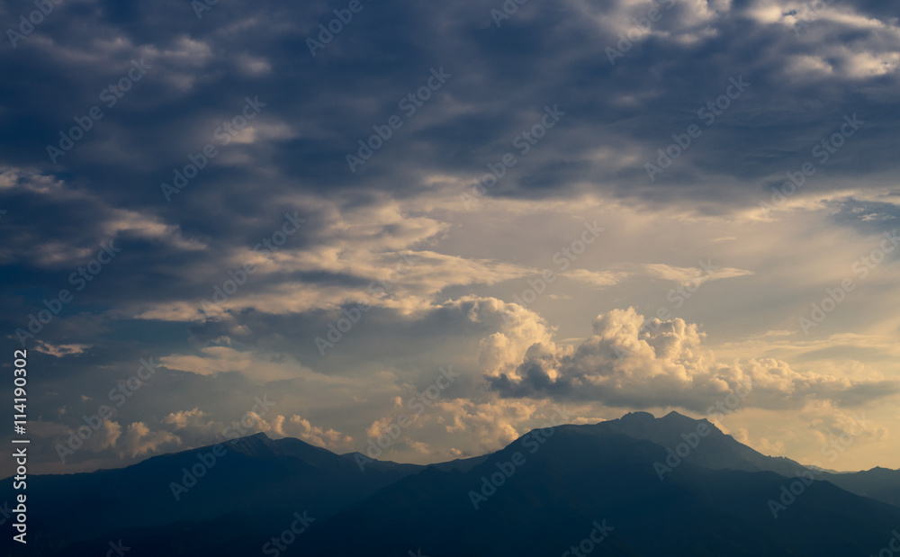 Summer landscape showing greek mountain Olympus 