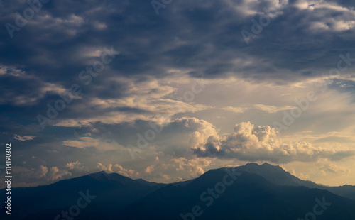 Summer landscape showing greek mountain Olympus 