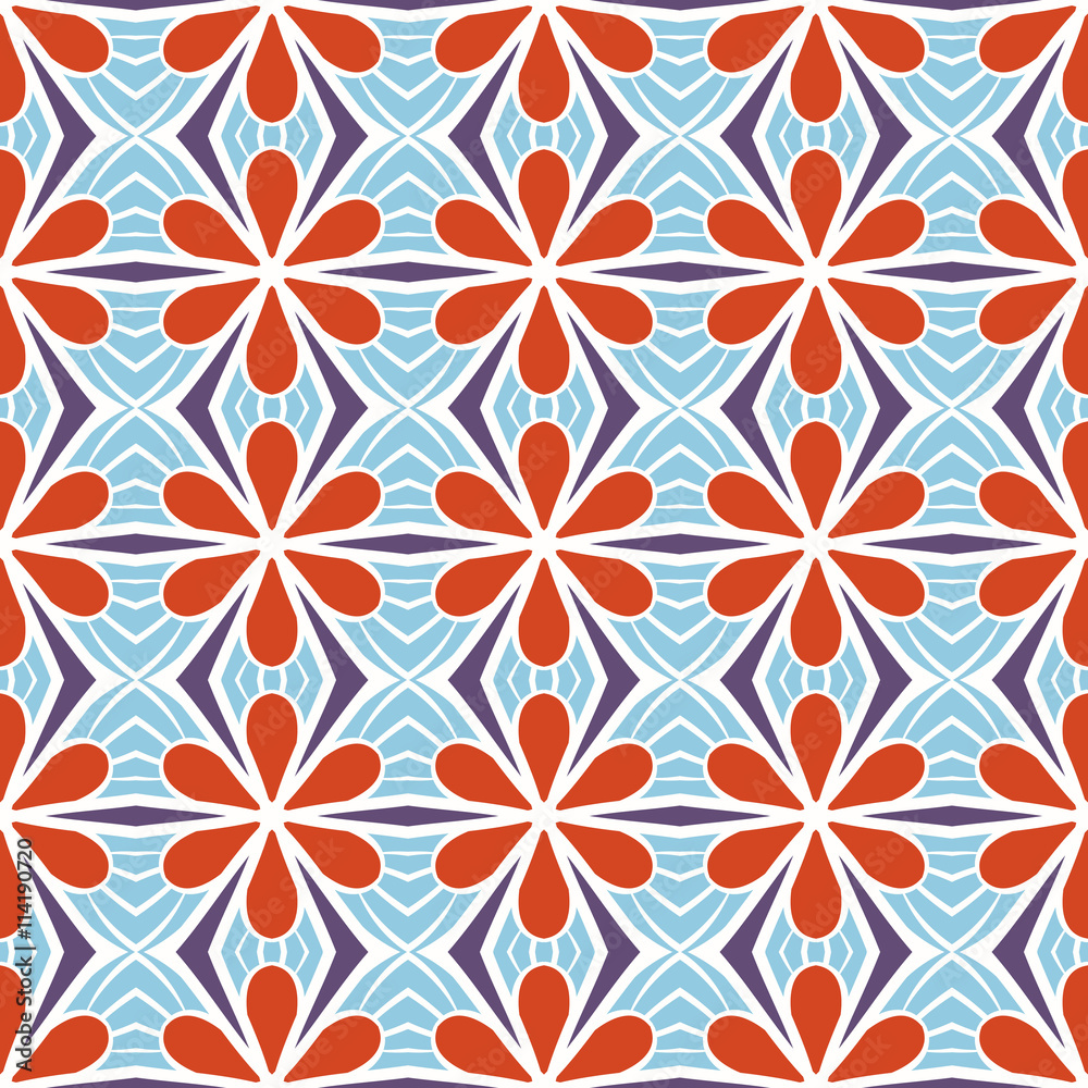 Seamless Pattern. Abstract flowers