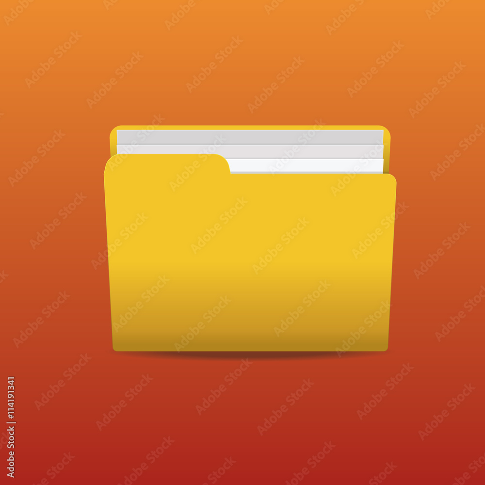 Vector Folder with Documents Icon Vector Folder with Documents Icon