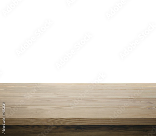 table wood isolated on white