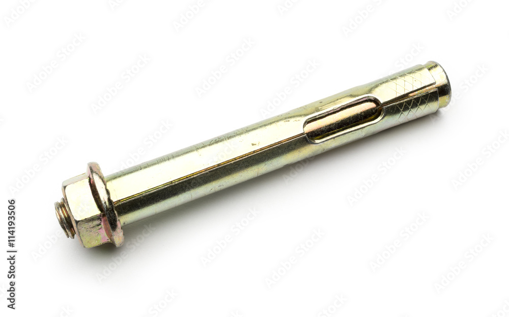 metal dowel on a white background metal dowel on a white background