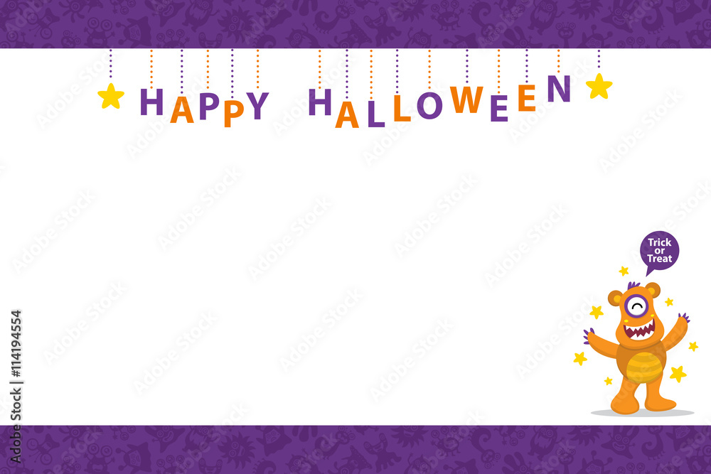 Fototapeta premium Halloween with cute monster