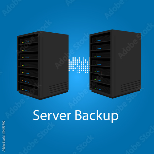 two server backup redundancy mirror for recovery and performance photo