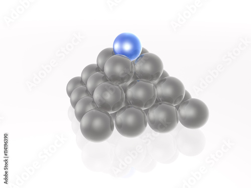 Blue and grey spheres