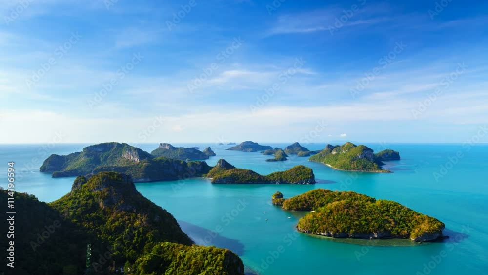 4K Timelapse of Angthong national marine park, koh Samui, Thailand 