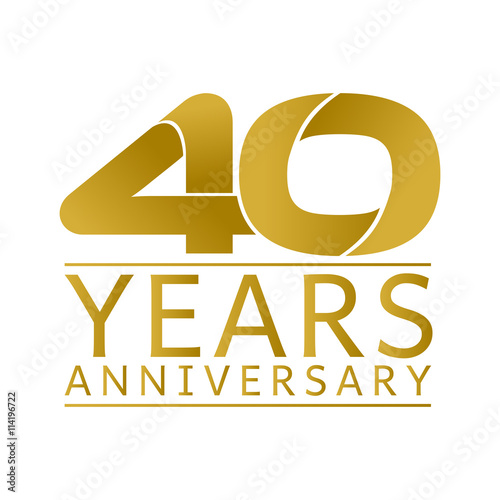 Simple Gold Anniversary Logo Vector Year 40