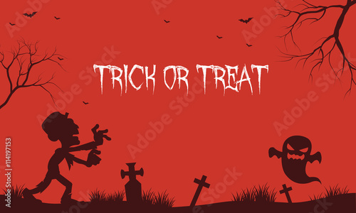 Halloween zombie and ghost red backgrounds