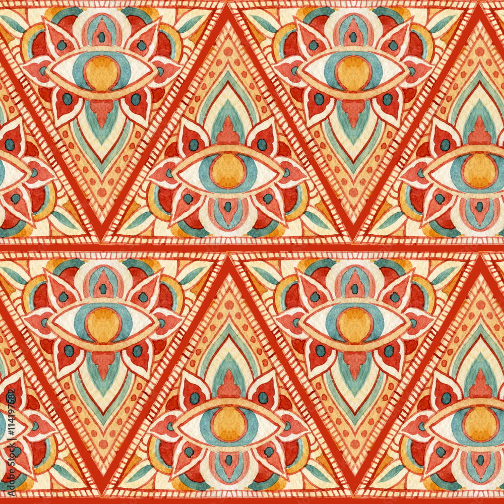 abstract watercolor triangle sacred seamless pattern abstract watercolor triangle sacred seamless pattern