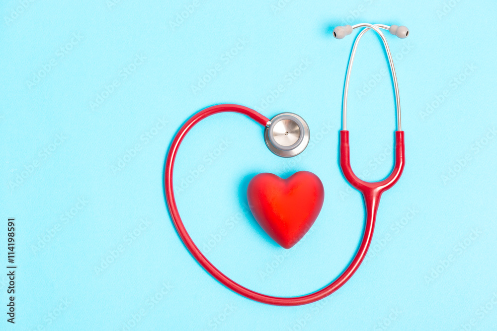 Stethoscope and red heart