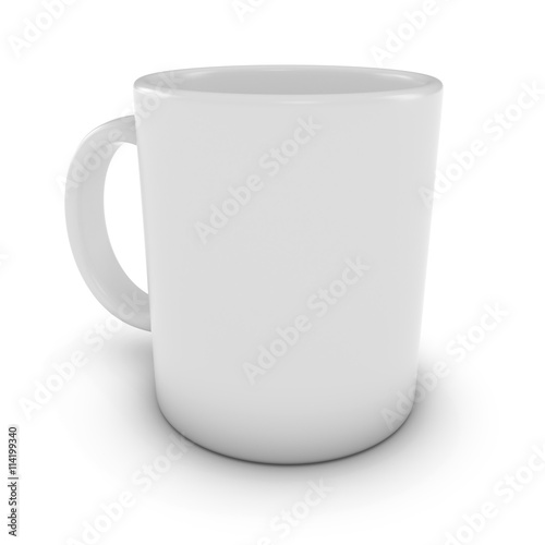 Blank White Mug Isolated on White Background 3D Illustration