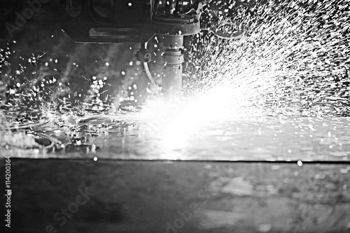 background sparks from welding