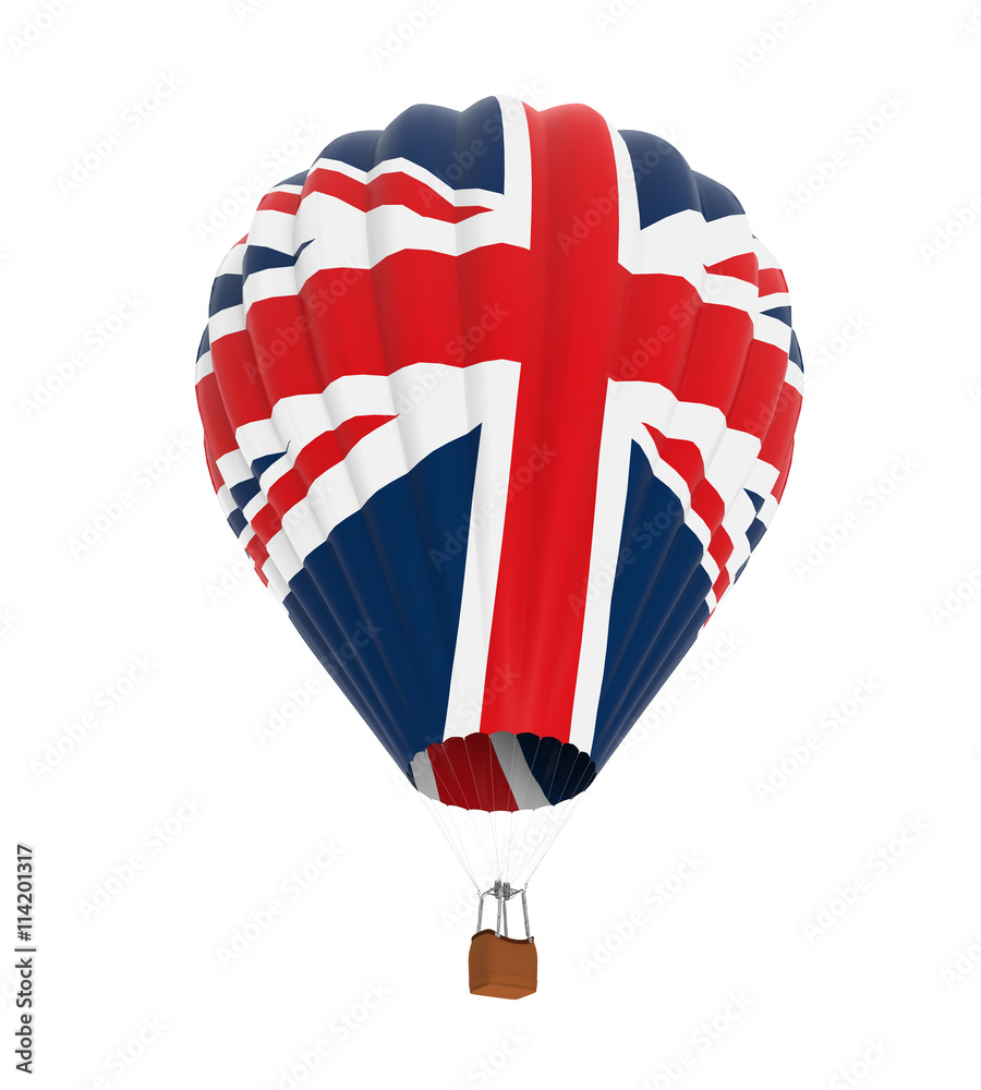 Fototapeta premium Hot Air Balloon with Flag of United Kingdom
