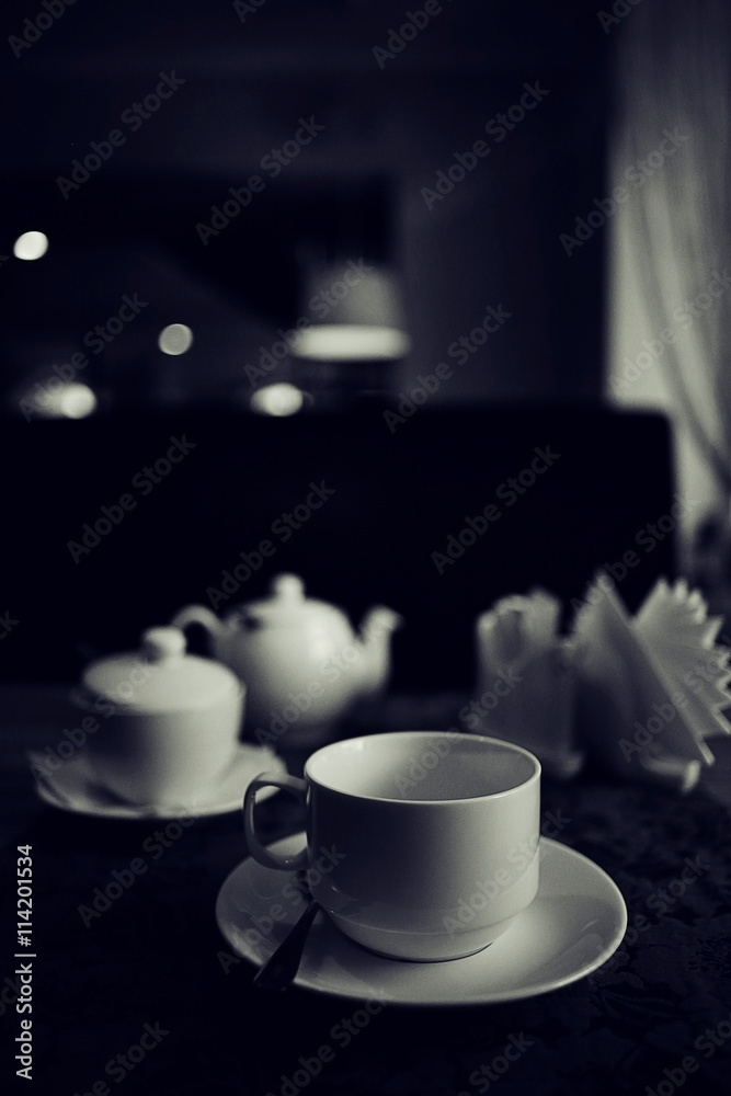 Fototapeta premium Monochrome still life restaurant