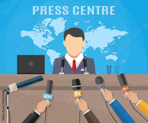 Press conference, world live tv news