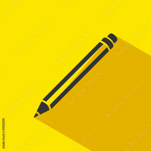Icono de lápiz sobre fondo amarillo