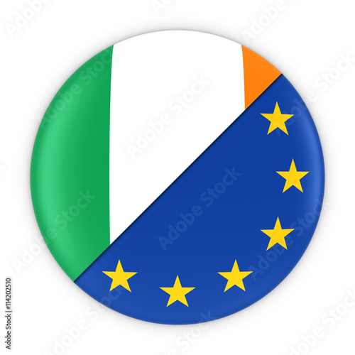 Irish and European Relations - Badge Flag of Ireland and Europe 3D Illustration Free Download Irish and European Relations - Badge Flag of Ireland and Europe 3D Illustration - GFXLoad